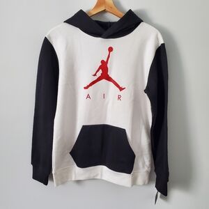 Nike Boy's JORDAN Jumpman Hoodie Youth Sz. XL White & Black NWT Red Logo